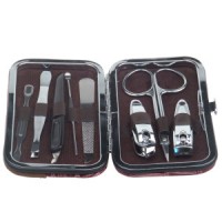 8pcs Manicure Set Professional Nail Kit In Leather Wallet Pouch